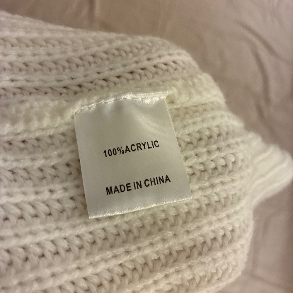 Women’s White Chunky Knit Open Front Cardigan - Picture 5 of 6